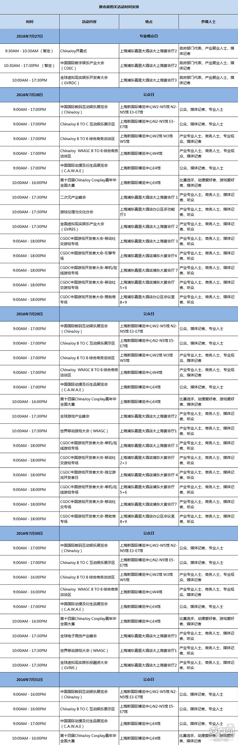 2016ChinaJoy展會就相關活動時間安排(圖2)